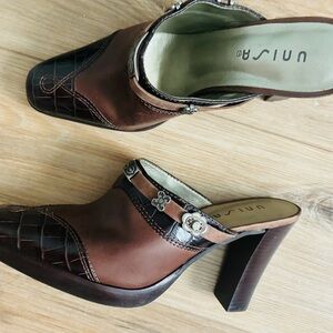 Unisa Brown Heeled Mules